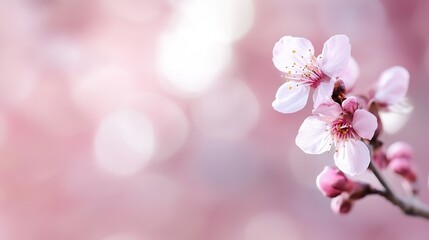 Fototapeta premium Stunning cherry blossom flowers in bloom with beautiful blurred soft focus background : Generative AI