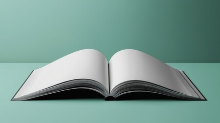Open Blank Book on Minimalist Background with Soft Light Effects