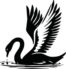 Fototapeta premium Swan vector flat icon. Isolated swan bird emoji illustration