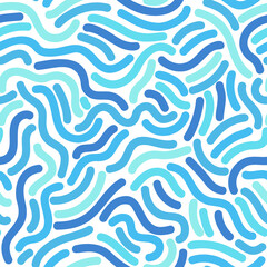 Comic wavy squiggle texture background. Curved waved stripes, lines seamless pattern.