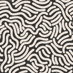 Fototapeta premium Comic wavy squiggle texture background. Curved waved stripes, lines seamless pattern.