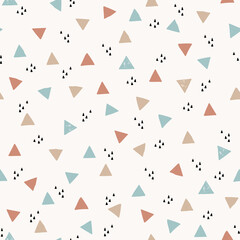 Creative grunge triangles seamless pattern. Abstract geometric texture.