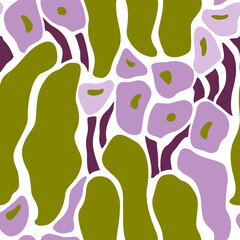 Abstract modern bohemian organic flower seamless pattern