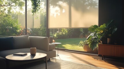 Fototapeta premium smart windows that adjust their tint automatically based on sunlight.