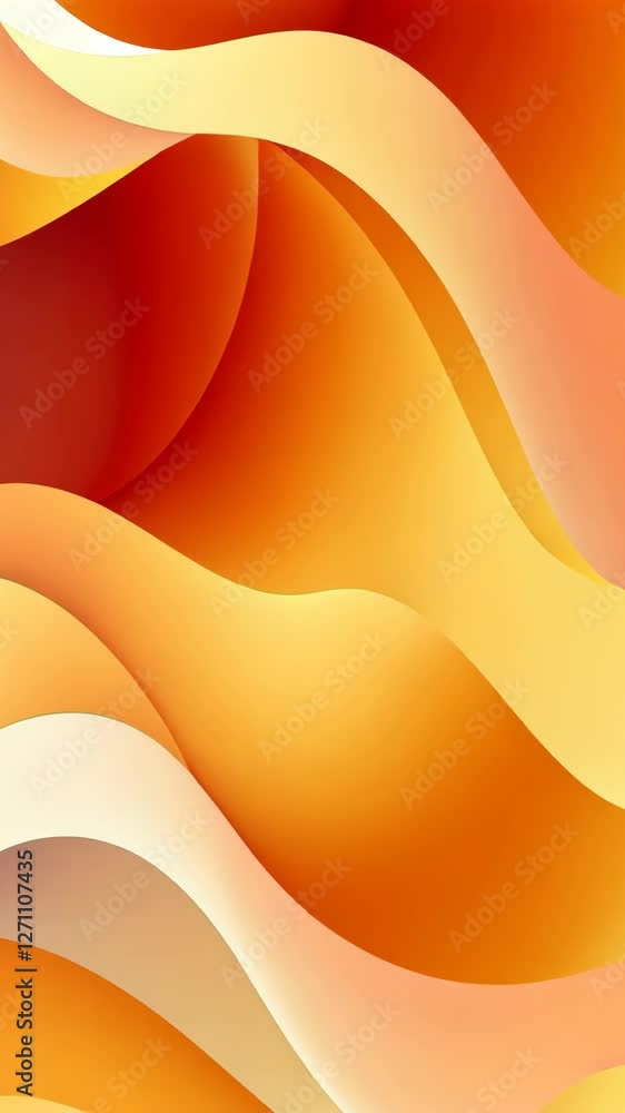 Poster colorful abstract design with smooth curves and warm tones in an artistic composition of orange and 