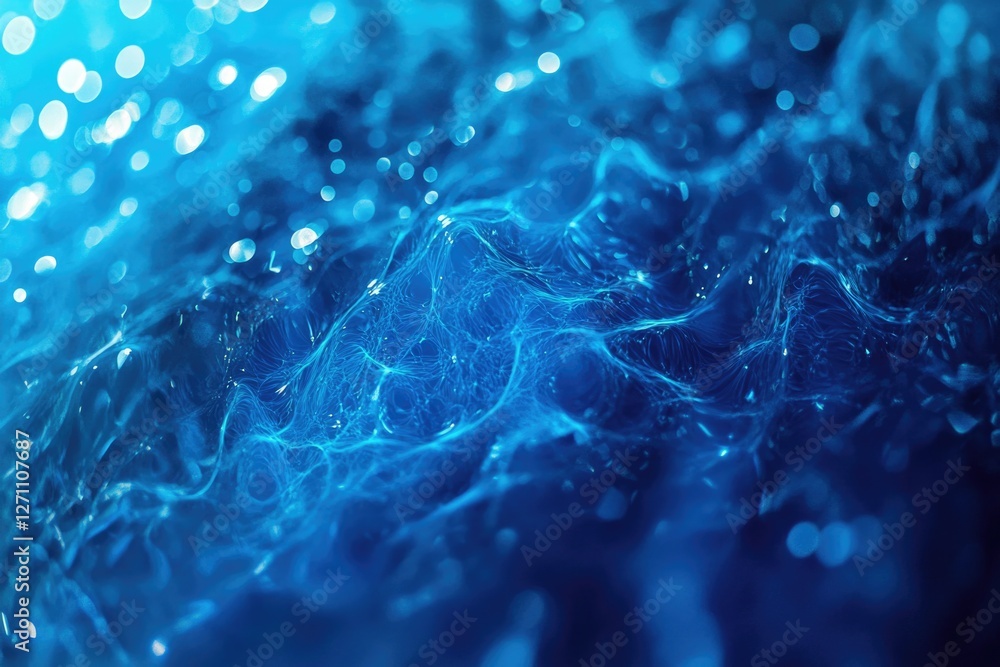 Poster a clear blue water surface captured from a close-up perspective, suitable for use in designs related