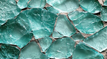 Obraz premium Teal Glass Mosaic Wall Texture