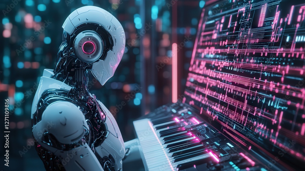 Poster self-learning ai that can compose music in any genre instantly.