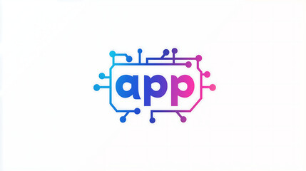 Fototapeta premium App Circuit Logo Design