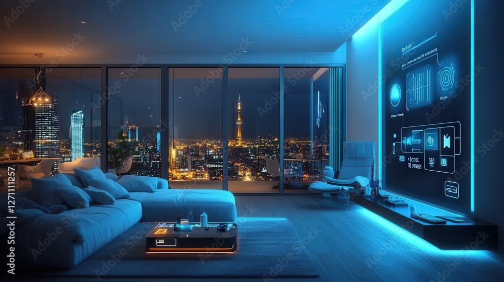 Poster smart home where every object adapts to your presence and needs.