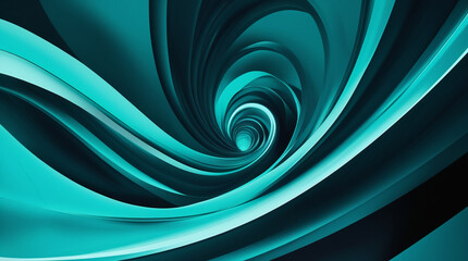 Naklejka premium AI Generative. Abstract Fluid Wave Swirl Background – Vibrant deep Teal Design. 87