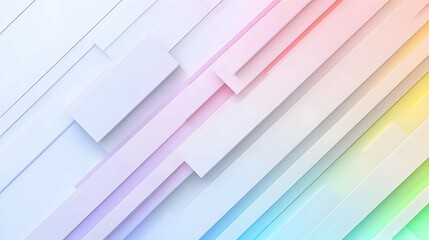 Fototapeta premium Pastel Rainbow Geometric Background with Soft Lines and Shapes