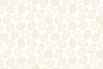 seamless golden pattern with easter eggs - vector illustration