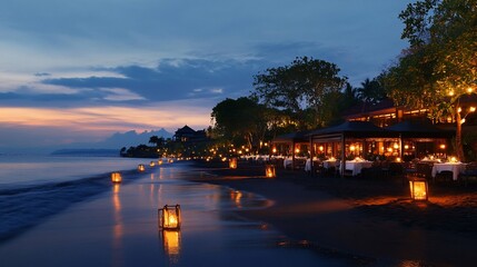 Romantic Beachside Dinner at Sunset in Bali
