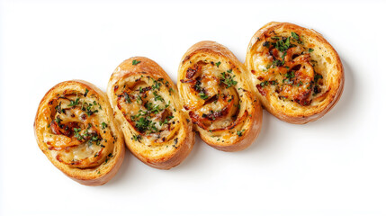 Garlic bread isolated on white background