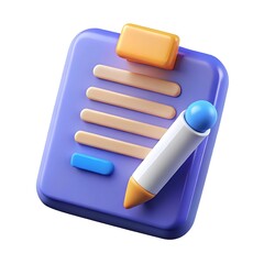 3d  pencil icon on square button