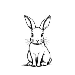simple image of a black and white rabbit