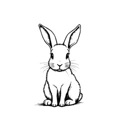 Obraz premium simple image of a black and white rabbit