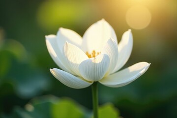 White petals shimmer in the soft morning light, shimmering, silver, morning light
