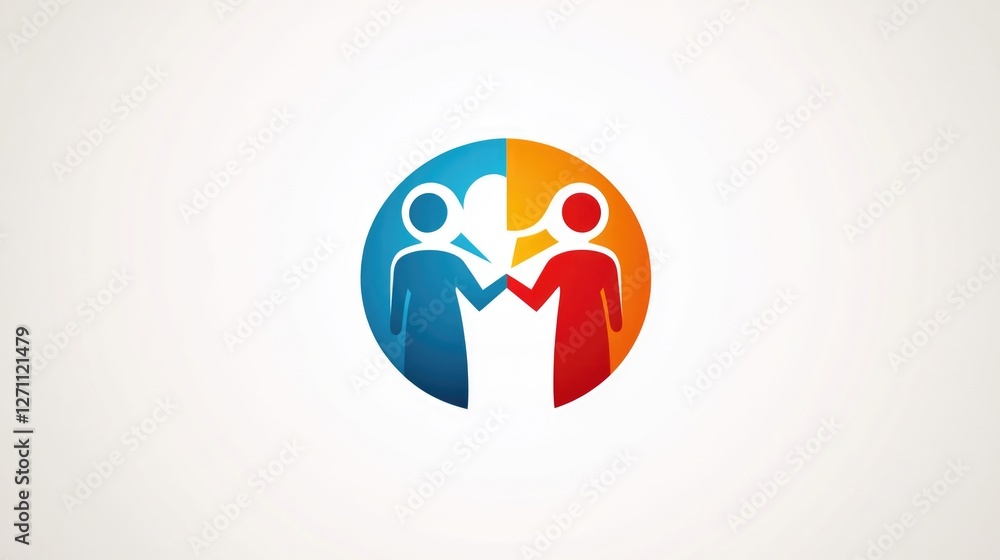 Canvas Prints Two professionals shaking hands in a circle, representing a meeting or agreement