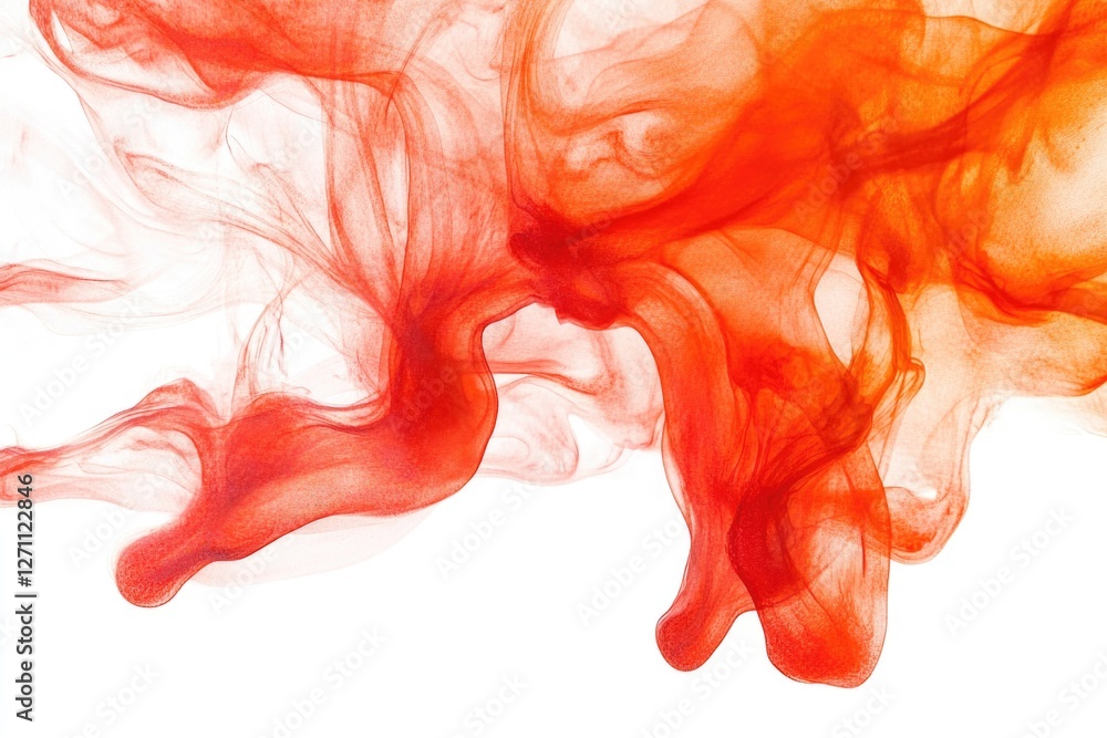 Poster a close-up shot of a red substance suspended in the air, great for use in science and technology ill