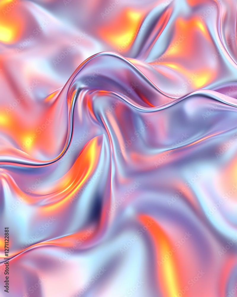 Poster iridescent shimmering fabric design creating abstract waves for background use