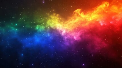 Naklejka premium Cosmic celebration of lgbt pride symbols nebula landscape digital artwork colorful universe viewpoint