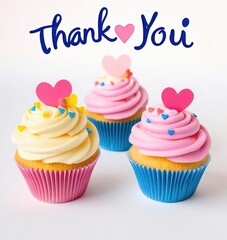 Cute Cupcake-Themed Thank You Card