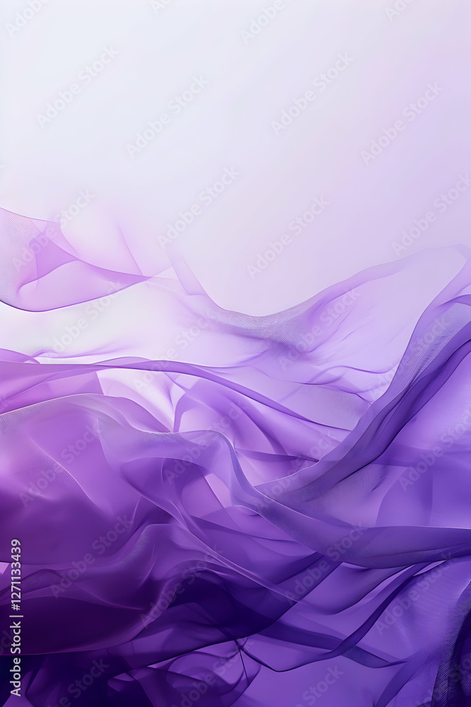 Poster abstract flowing fabric in shades of purple creating a serene and calming background
