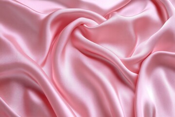 Obraz premium Soft pink satin fabric with gentle waves. AI generated