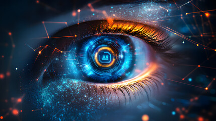 Captivating digital eye technology futuristic vision graphic representation high-tech environment close-up view conceptual innovation