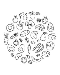 Nutrition Concept Line Art