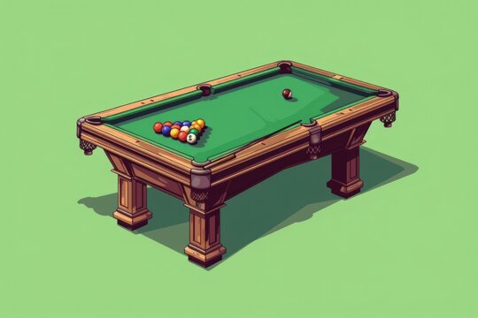 Pool table cut pixel furniture eight-ball relaxation.