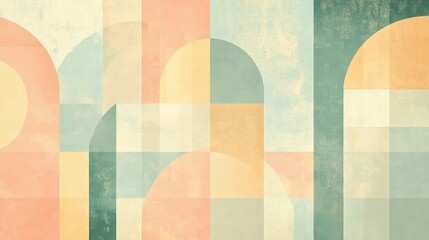 Abstract Geometric Pastel Color Block Design
