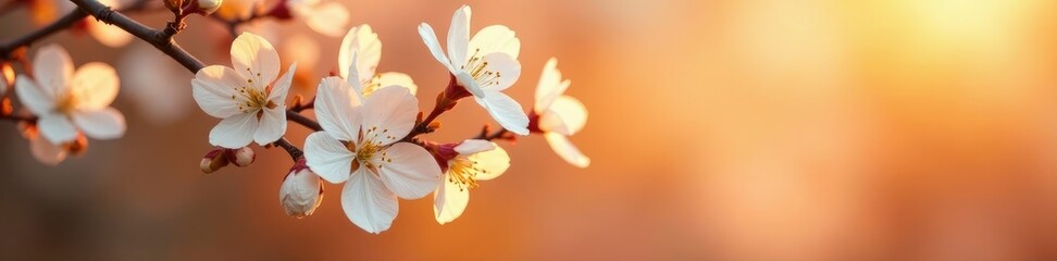 White flowers gently falling from an orange tree, blossom, nature