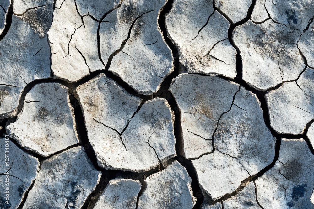 Aufkleber a close-up of a crack in the ground with some dirt and debris around it
