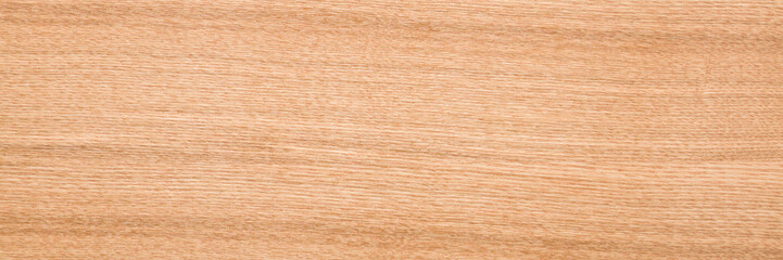 Light ash veneer wooden surface background. Closeup. Wide banner. Empty place for text. Top down view.