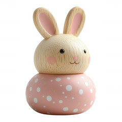 A bunny-shaped rattle for Easter isolated on transparent background.PNG