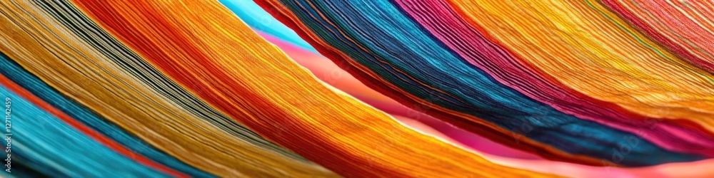 Poster a close-up of a vibrant and textured yarn collection, ideal for use in illustrations or design proje