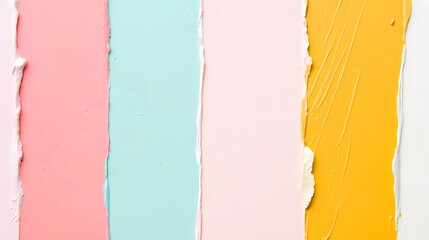 Naklejka premium Brightly colored paint strips arranged vertically with various textures and shades in a creative display