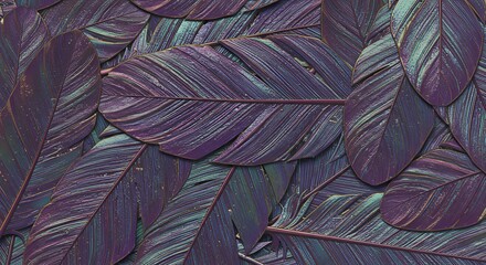 Feather Texture Background with Elegant Purple and Teal Tones