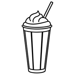 Retro Milkshake Line Art Design
