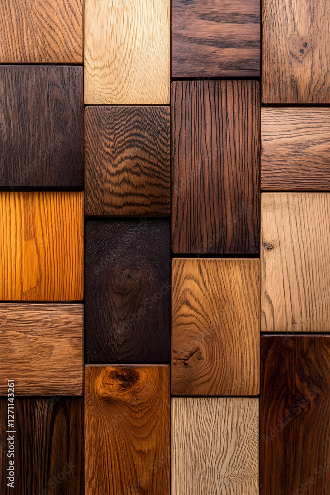 Poster wooden blocks of different colors creates a textured surface for background uses
