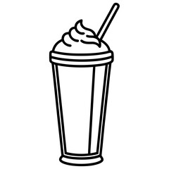 Retro Milkshake Line Art Design