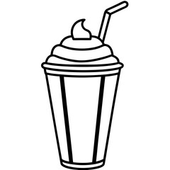 Retro Milkshake Line Art Design