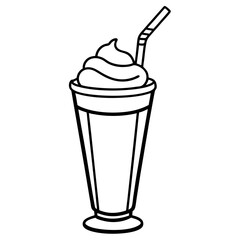 Retro Milkshake Line Art Design
