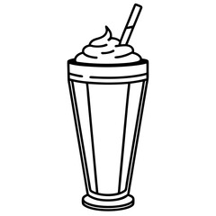 Retro Milkshake Line Art Design