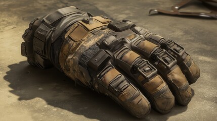 tactical glove with reinforced knuckles and hidden compartments