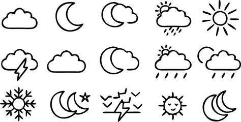 Weather icons set. Vector