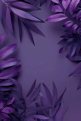 Purple foliage arranged artistically on a textured background, creating a serene atmosphere